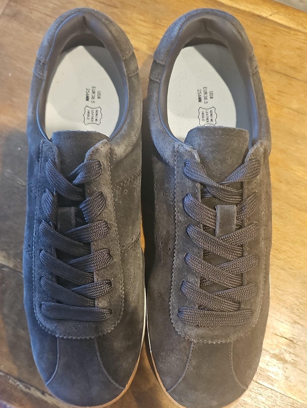 NEW! Project Cloud Suede Lace-Up Leather Sneakers in Dark Brown_SIZE 8